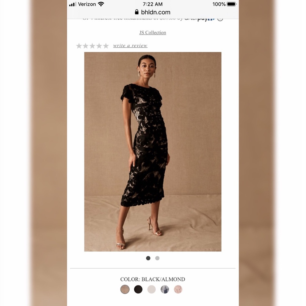 BHLDN JS Collections Black soutache dress 8